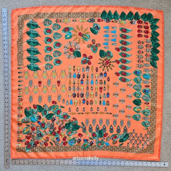 Rare Echo Silk Bug Scarf Insect Beetle Scarf Entomology Hand Rolled - Picture 9 of 16